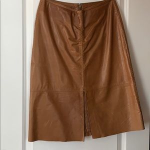 Brown leather skirt